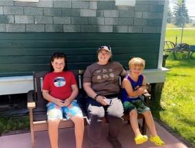 Residents of Battle Creek enjoying their new park bench located in Battle Creek Heritage Park. Located conveniently near the Battle Creek Care Center